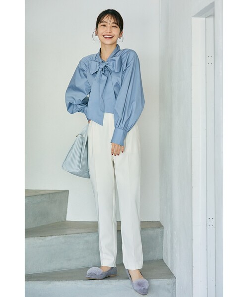 index(インデックス)の「◆【セットアップ対応】Reflax ツイルテーパードパンツ(その他パンツ・レディース・パープル/ライトベージュ/ブラック/オフホワイト・36/38/40/42)」の7枚目の写真