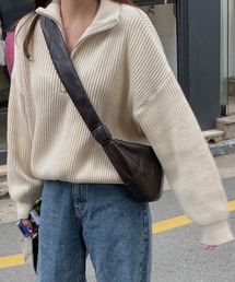 DAY CLOSET | レディース 2WAYハーフジップリブニットセーター(ニット/セーター)