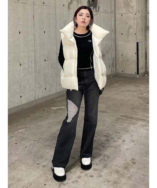 ENVYM（アンビー）の「ハードダメージペインターＰＴ（デニムパンツ・レディース・ブラック/ブルー・MEDIUM/SMALL）」の20枚目の写真