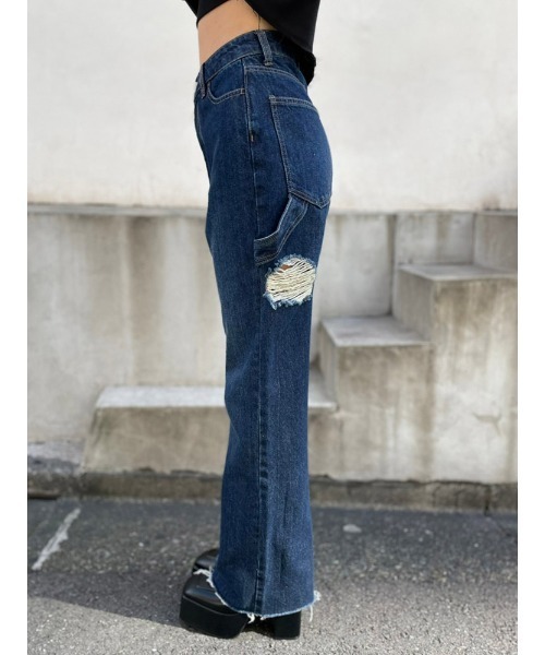 ENVYM（アンビー）の「ハードダメージペインターＰＴ（デニムパンツ・レディース・ブラック/ブルー・MEDIUM/SMALL）」の13枚目の写真