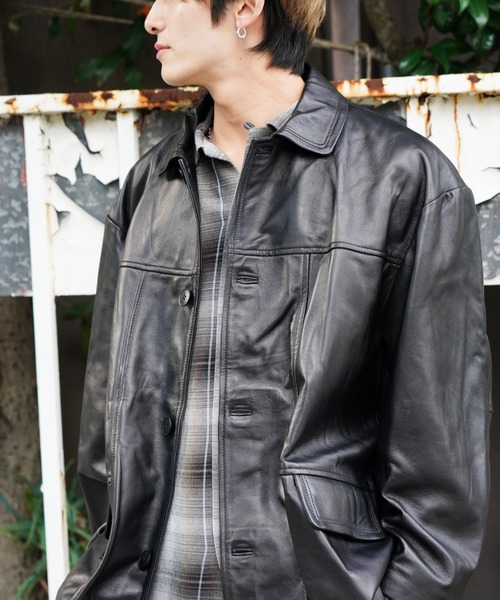 【美品】タウンクラフト/レザーBBPカーコート TOWN CRAFT/タウンクラフト LEATHER BBP CAR COATレザーBBPカーコート