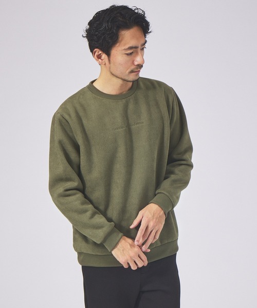ABAHOUSE GRAY(アバハウスグレイ)の「ネオスエード ボア 刺繍 プルオーバー(スウェット・メンズ・ブラック/カーキ/グレイッシュベージュ/ネイビー・46/48)」の1枚目の写真