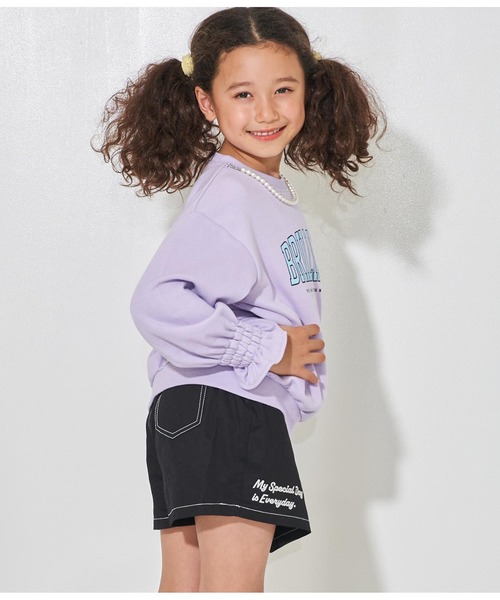 ANAP kids（アナップキッズ）の「ネックレス付きカレッジ裏毛トレーナー（スウェット・キッズ・ブラック/グレー/ラベンダー・110cm/120cm/130cm）」の7枚目の写真