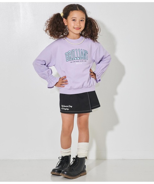 ANAP kids（アナップキッズ）の「ネックレス付きカレッジ裏毛トレーナー（スウェット・キッズ・ブラック/グレー/ラベンダー・110cm/120cm/130cm）」の8枚目の写真