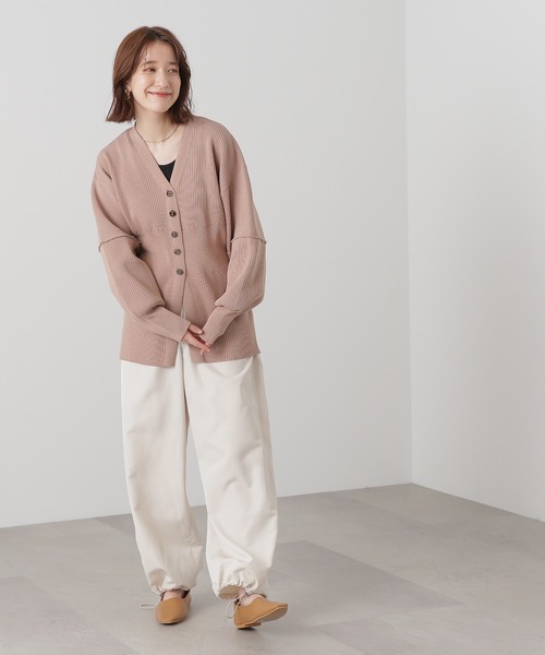 N.（N. Natural Beauty Basic）（エヌエヌナチュラルビューティーベーシック）の「◆ウエストコンシャスロングフォルムカーディガン（カーディガン/ボレロ・レディース・オフホワイト/カーキ/ベージュ・MEDIUM）」の7枚目の写真