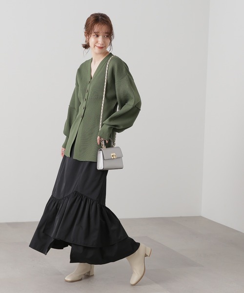 N.（N. Natural Beauty Basic）（エヌエヌナチュラルビューティーベーシック）の「◆ウエストコンシャスロングフォルムカーディガン（カーディガン/ボレロ・レディース・オフホワイト/カーキ/ベージュ・MEDIUM）」の9枚目の写真