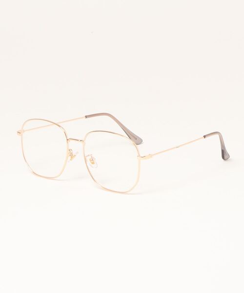 TONE SELECT GOODS（トーンセレクトグッズ）の「【urge select】メタル ビッグフレーム サングラス/伊達メガネ【ボストン/UVカット】（メガネ・レディース・ゴールド/ゴールド系/シルバー・FREE）」の6枚目の写真
