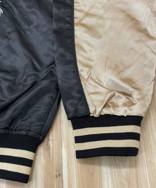 TopIsm（トップイズム）の「スカジャン 鷹 風神雷神（スカジャン・メンズ・ブラック系1/グリーン/ブラック系2/ブルー/ワイン/パープル・M/L/XL）」の9枚目の写真