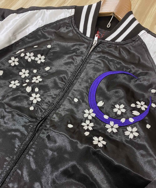 TopIsm（トップイズム）の「スカジャン 鷹 風神雷神（スカジャン・メンズ・ブラック系1/グリーン/ブラック系2/ブルー/ワイン/パープル・M/L/XL）」の13枚目の写真