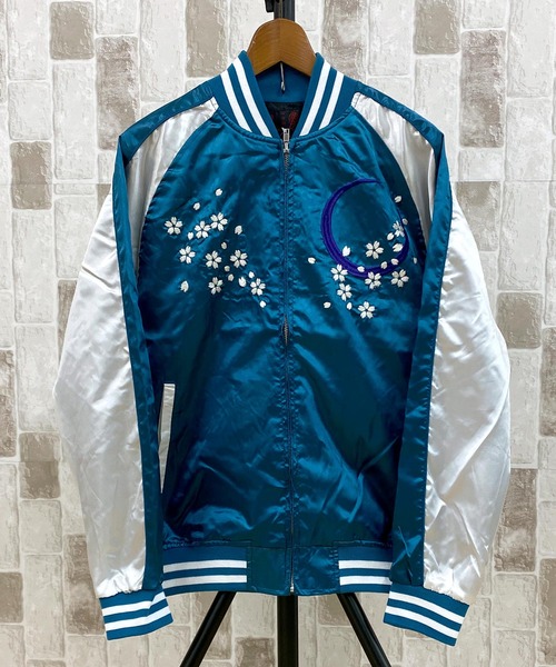 TopIsm（トップイズム）の「スカジャン 鷹 風神雷神（スカジャン・メンズ・ブラック系1/グリーン/ブラック系2/ブルー/ワイン/パープル・M/L/XL）」の18枚目の写真