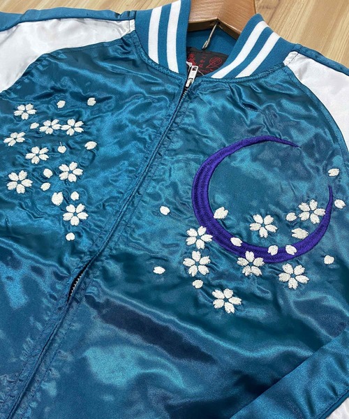 TopIsm（トップイズム）の「スカジャン 鷹 風神雷神（スカジャン・メンズ・ブラック系1/グリーン/ブラック系2/ブルー/ワイン/パープル・M/L/XL）」の19枚目の写真