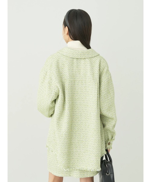 earth music&ecology（アースミュージックアンドエコロジー）の「ツイードシャツジャケット（その他アウター・レディース・ライム/アイボリー・FREE）」の12枚目の写真