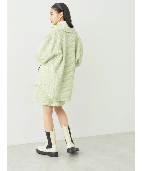 earth music&ecology（アースミュージックアンドエコロジー）の「ツイードシャツジャケット（その他アウター・レディース・ライム/アイボリー・FREE）」の16枚目の写真