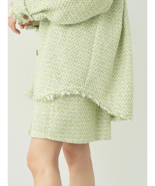 earth music&ecology（アースミュージックアンドエコロジー）の「ツイードシャツジャケット（その他アウター・レディース・ライム/アイボリー・FREE）」の19枚目の写真