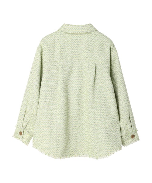 earth music&ecology（アースミュージックアンドエコロジー）の「ツイードシャツジャケット（その他アウター・レディース・ライム/アイボリー・FREE）」の21枚目の写真