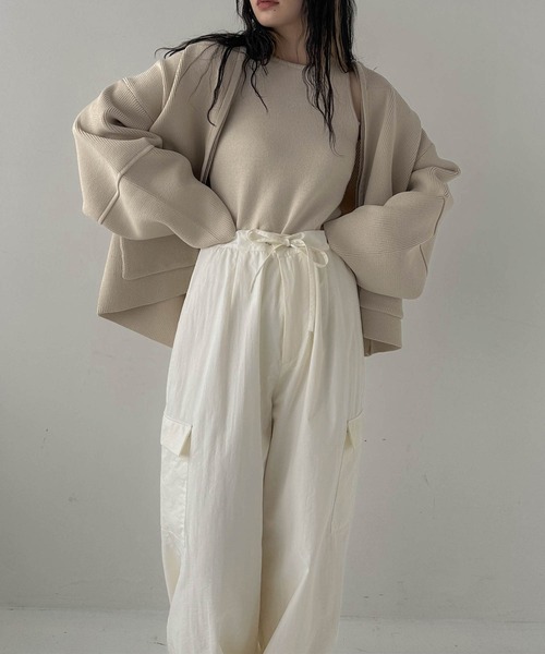 hellam(へラム)の「ナイロンカーゴパンツ(カーゴパンツ・レディース・アイボリー/パープル/カーキ/ブラック・FREE)」の9枚目の写真