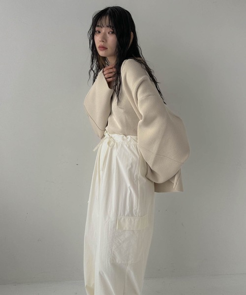 hellam(へラム)の「ナイロンカーゴパンツ(カーゴパンツ・レディース・アイボリー/パープル/カーキ/ブラック・FREE)」の10枚目の写真