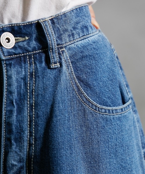 Soiunique（スワユニーク）の「綿１００％ゆるシルエット超ワイドデニムパンツ ［Soiunique］（デニムパンツ・レディース・ネイビー/ブラック/オフホワイト/ワンウォッシュ/ブルー・S/M/L/LL）」の6枚目の写真