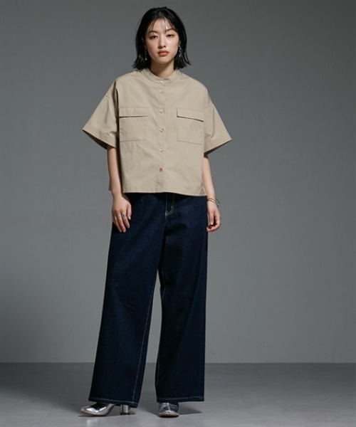 Soiunique（スワユニーク）の「綿１００％ゆるシルエット超ワイドデニムパンツ ［Soiunique］（デニムパンツ・レディース・ネイビー/ブラック/オフホワイト/ワンウォッシュ/ブルー・S/M/L/LL）」の12枚目の写真