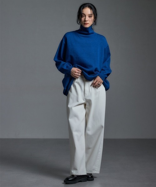 Soiunique（スワユニーク）の「綿１００％ゆるシルエット超ワイドデニムパンツ ［Soiunique］（デニムパンツ・レディース・ネイビー/ブラック/オフホワイト/ワンウォッシュ/ブルー・S/M/L/LL）」の9枚目の写真