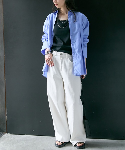 綿100％ゆるシルエット超ワイドデニムパンツ ［Soiunique］（デニム