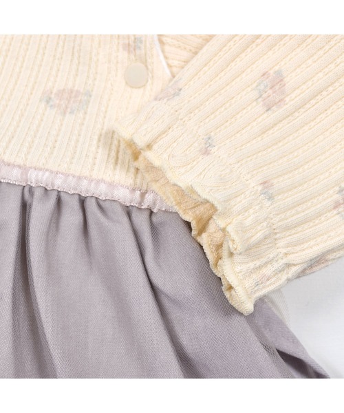 SLAP SLIP BABY(スラップスリップベビー)の「SLAPSLIPBABY/【お揃い】チュールドッキング花柄ロンパースベビー(70~80cm)(ロンパース・キッズ・ホワイト系その他/ピンク系その他・80/70)」の5枚目の写真