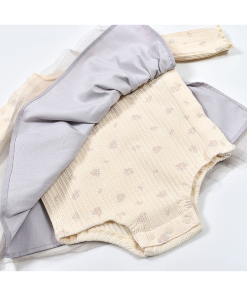 SLAP SLIP BABY(スラップスリップベビー)の「SLAPSLIPBABY/【お揃い】チュールドッキング花柄ロンパースベビー(70~80cm)(ロンパース・キッズ・ホワイト系その他/ピンク系その他・80/70)」の20枚目の写真