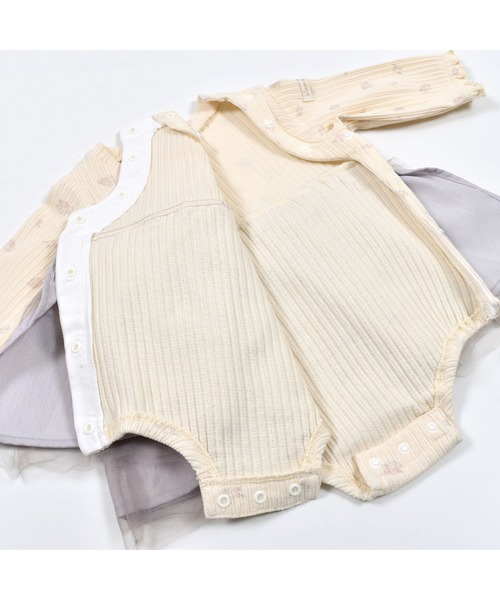 SLAP SLIP BABY(スラップスリップベビー)の「SLAPSLIPBABY/【お揃い】チュールドッキング花柄ロンパースベビー(70~80cm)(ロンパース・キッズ・ホワイト系その他/ピンク系その他・80/70)」の18枚目の写真