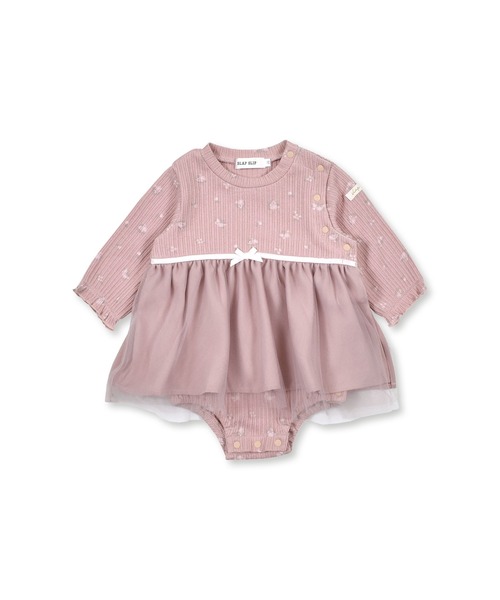 SLAP SLIP BABY(スラップスリップベビー)の「SLAPSLIPBABY/【お揃い】チュールドッキング花柄ロンパースベビー(70~80cm)(ロンパース・キッズ・ホワイト系その他/ピンク系その他・80/70)」の8枚目の写真