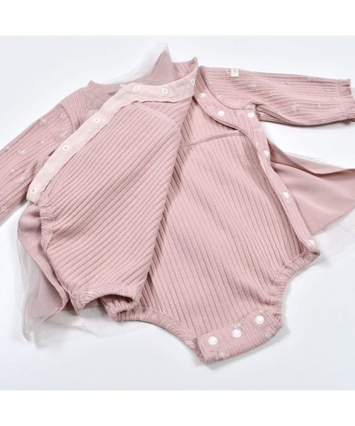 SLAP SLIP BABY(スラップスリップベビー)の「SLAPSLIPBABY/【お揃い】チュールドッキング花柄ロンパースベビー(70~80cm)(ロンパース・キッズ・ホワイト系その他/ピンク系その他・80/70)」の9枚目の写真