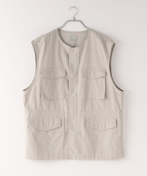 LOWRYS FARM（ローリーズファーム）の「ミリタリーノーカラーベスト　178066（ベスト・メンズ・オフホワイト/カーキ・MEDIUM/LARGE）」の20枚目の写真