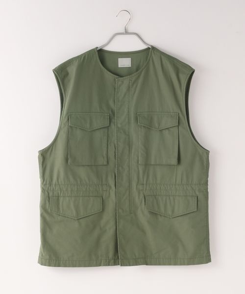 LOWRYS FARM（ローリーズファーム）の「ミリタリーノーカラーベスト　178066（ベスト・メンズ・オフホワイト/カーキ・MEDIUM/LARGE）」の15枚目の写真