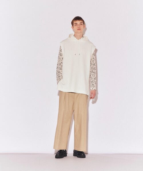 tk.TAKEO KIKUCHI（ティーケータケオキクチ）の「◆チノバギーワイドパンツ（その他パンツ・メンズ・ベージュ/ブラック・02/03）」の4枚目の写真