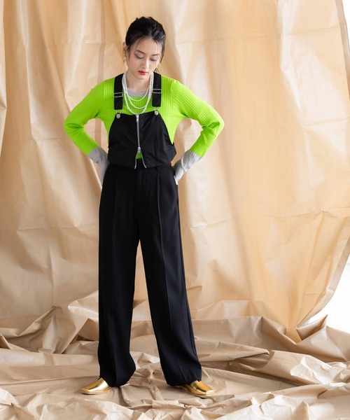 bohmal（ボマール）の「タックワイドストレートスラックスパンツ（スラックス・レディース・ネイビー/ブラック/ライム・MEDIUM/SMALL/LARGE）」の6枚目の写真