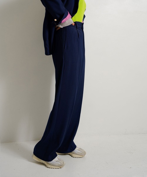 bohmal（ボマール）の「タックワイドストレートスラックスパンツ（スラックス・レディース・ネイビー/ブラック/ライム・MEDIUM/SMALL/LARGE）」の11枚目の写真