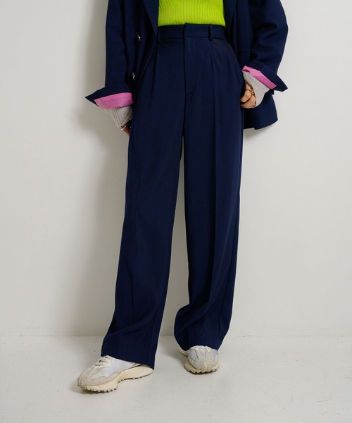 bohmal（ボマール）の「タックワイドストレートスラックスパンツ（スラックス・レディース・ネイビー/ブラック/ライム・MEDIUM/SMALL/LARGE）」の19枚目の写真