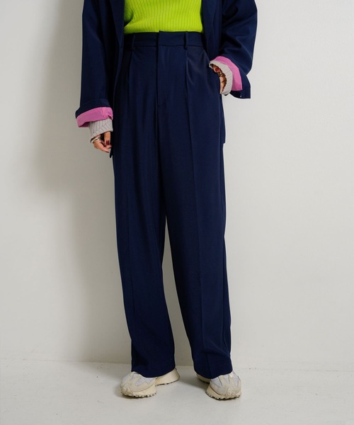 bohmal（ボマール）の「タックワイドストレートスラックスパンツ（スラックス・レディース・ネイビー/ブラック/ライム・MEDIUM/SMALL/LARGE）」の15枚目の写真