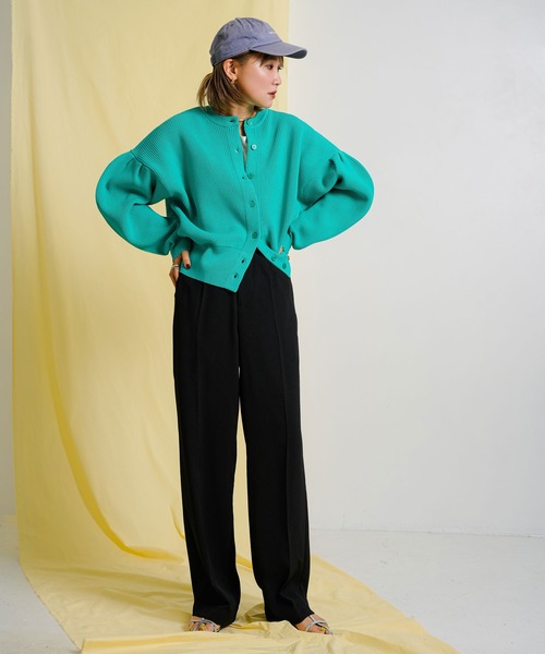 bohmal（ボマール）の「タックワイドストレートスラックスパンツ（スラックス・レディース・ネイビー/ブラック/ライム・MEDIUM/SMALL/LARGE）」の12枚目の写真