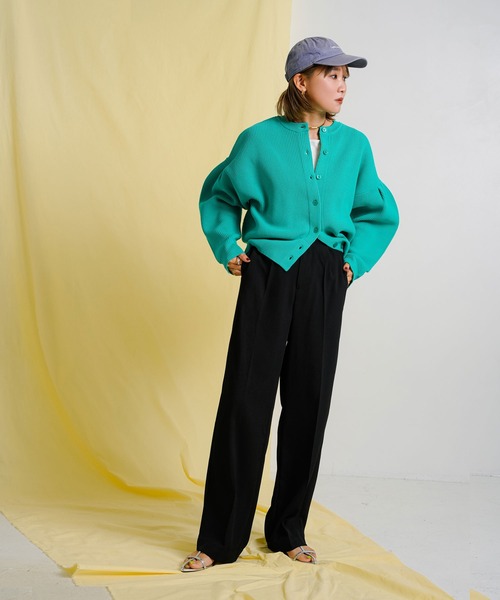 bohmal（ボマール）の「タックワイドストレートスラックスパンツ（スラックス・レディース・ネイビー/ブラック/ライム・MEDIUM/SMALL/LARGE）」の20枚目の写真