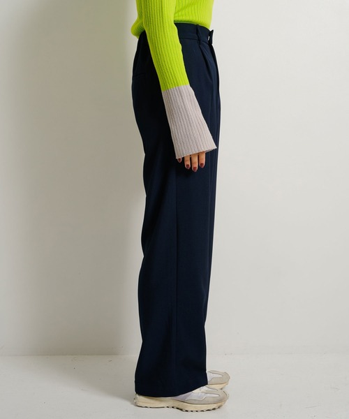 bohmal（ボマール）の「タックワイドストレートスラックスパンツ（スラックス・レディース・ネイビー/ブラック/ライム・MEDIUM/SMALL/LARGE）」の13枚目の写真