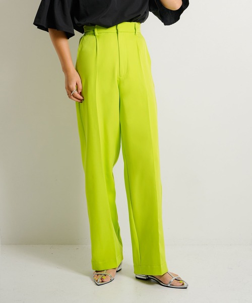 bohmal（ボマール）の「タックワイドストレートスラックスパンツ（スラックス・レディース・ネイビー/ブラック/ライム・MEDIUM/SMALL/LARGE）」の10枚目の写真