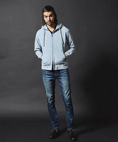 RATTLE TRAP（ラトルトラップ）の「スラブ裏毛ジップアップパーカー（パーカー・メンズ・ライトブルー/ホワイト/ネイビー・LL/L/M）」の5枚目の写真