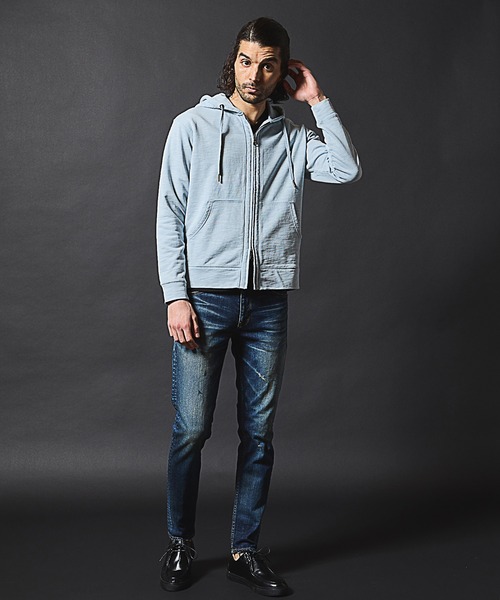 RATTLE TRAP（ラトルトラップ）の「スラブ裏毛ジップアップパーカー（パーカー・メンズ・ライトブルー/ホワイト/ネイビー・LL/L/M）」の6枚目の写真