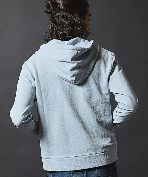 RATTLE TRAP（ラトルトラップ）の「スラブ裏毛ジップアップパーカー（パーカー・メンズ・ライトブルー/ホワイト/ネイビー・LL/L/M）」の9枚目の写真