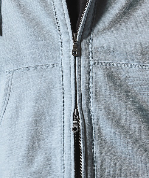 RATTLE TRAP（ラトルトラップ）の「スラブ裏毛ジップアップパーカー（パーカー・メンズ・ライトブルー/ホワイト/ネイビー・LL/L/M）」の13枚目の写真