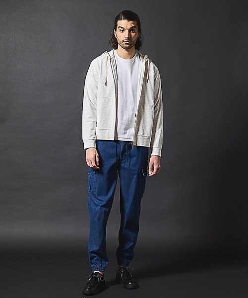 RATTLE TRAP（ラトルトラップ）の「スラブ裏毛ジップアップパーカー（パーカー・メンズ・ライトブルー/ホワイト/ネイビー・LL/L/M）」の14枚目の写真