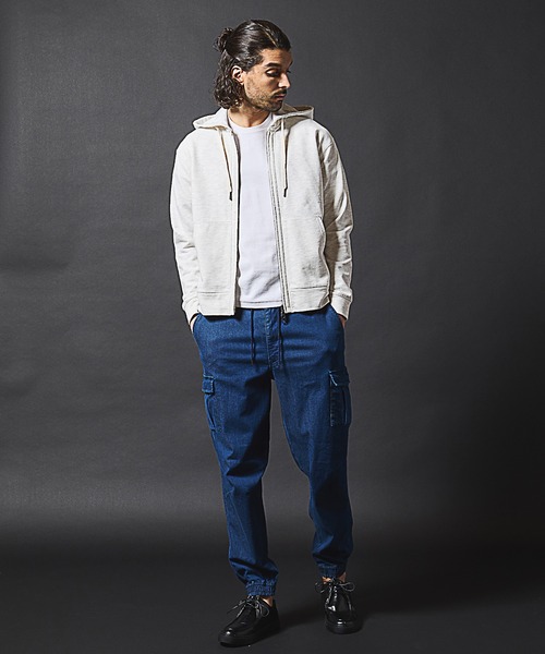 RATTLE TRAP（ラトルトラップ）の「スラブ裏毛ジップアップパーカー（パーカー・メンズ・ライトブルー/ホワイト/ネイビー・LL/L/M）」の15枚目の写真