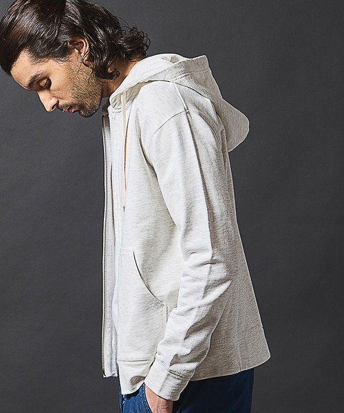 RATTLE TRAP（ラトルトラップ）の「スラブ裏毛ジップアップパーカー（パーカー・メンズ・ライトブルー/ホワイト/ネイビー・LL/L/M）」の19枚目の写真