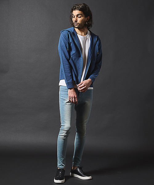 RATTLE TRAP（ラトルトラップ）の「スラブ裏毛ジップアップパーカー（パーカー・メンズ・ライトブルー/ホワイト/ネイビー・LL/L/M）」の22枚目の写真