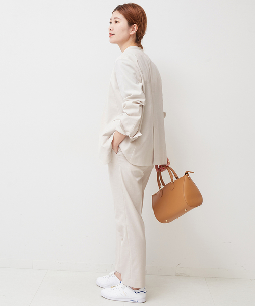 Spick & Span（スピックアンドスパン）の「リネンライクノーカラージャケット（ノーカラージャケット・レディース・ベージュ系その他/ネイビー/ブルー・36/38）」の14枚目の写真